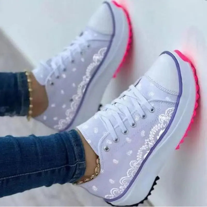 2022 Pattern Canvas Women Sneakers Casual Sport Shoes - Nestled Hill