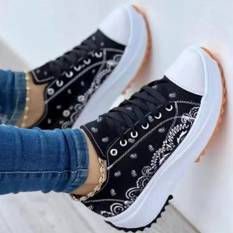 2022 Pattern Canvas Women Sneakers Casual Sport Shoes - Nestled Hill