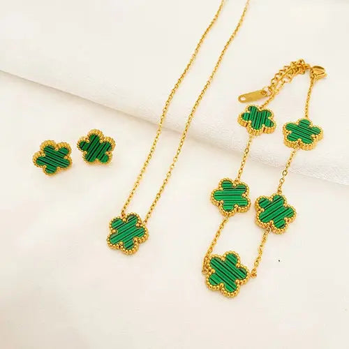 3Pcs Luxury Five Leaf Flower Pendant Necklace - Sexikinis Swim - Nestled Hill