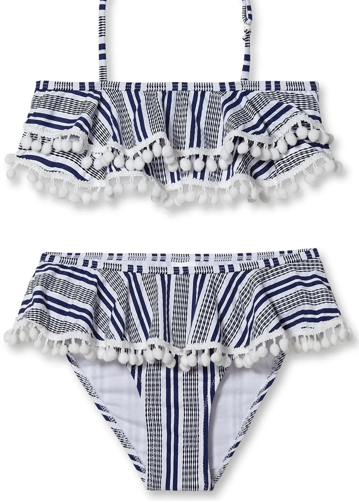 Blue White Stripe Bikini Ivory Trillium