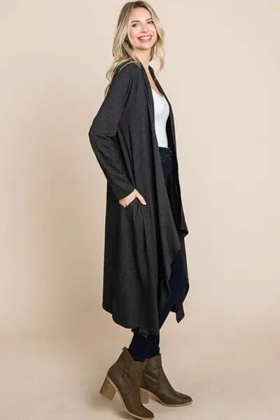 Culture Code Open Front Longline Cover Up with Pockets - Nestled Hill