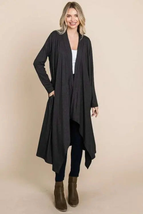 Culture Code Open Front Longline Cover Up with Pockets - Nestled Hill