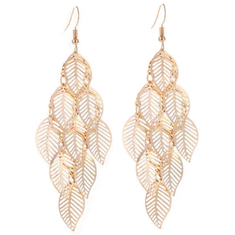 Dangling Leaf Earrings Jasper