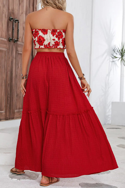 Floral Tube Top and Maxi Skirt Set - Nestled Hill