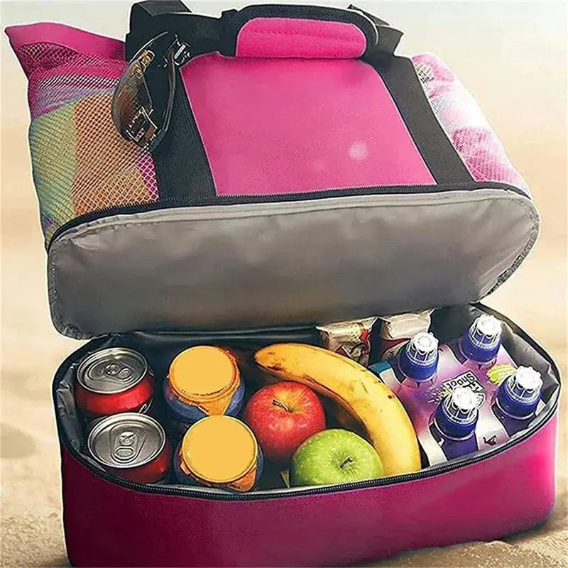 Heat Preservation Picnic Beach Bag Raspberry Eurybia