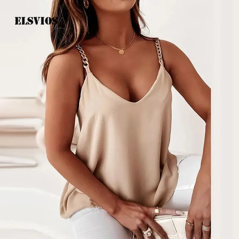 Sleeveless Chain Sling Blouse - Nestled Hill