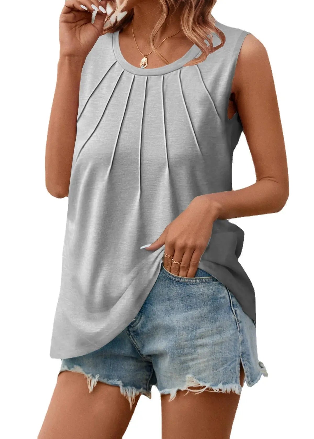 Sleeveless tank top casual - Nestled Hill