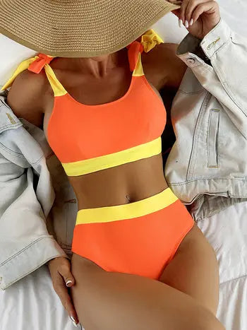 Tube Top Bikinis Sexy Contrast Color Swimwear - Nestled Hill