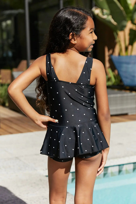 Marina West Swim Clear Waters Swim Dress in Black/White Dot - Nestled Hill