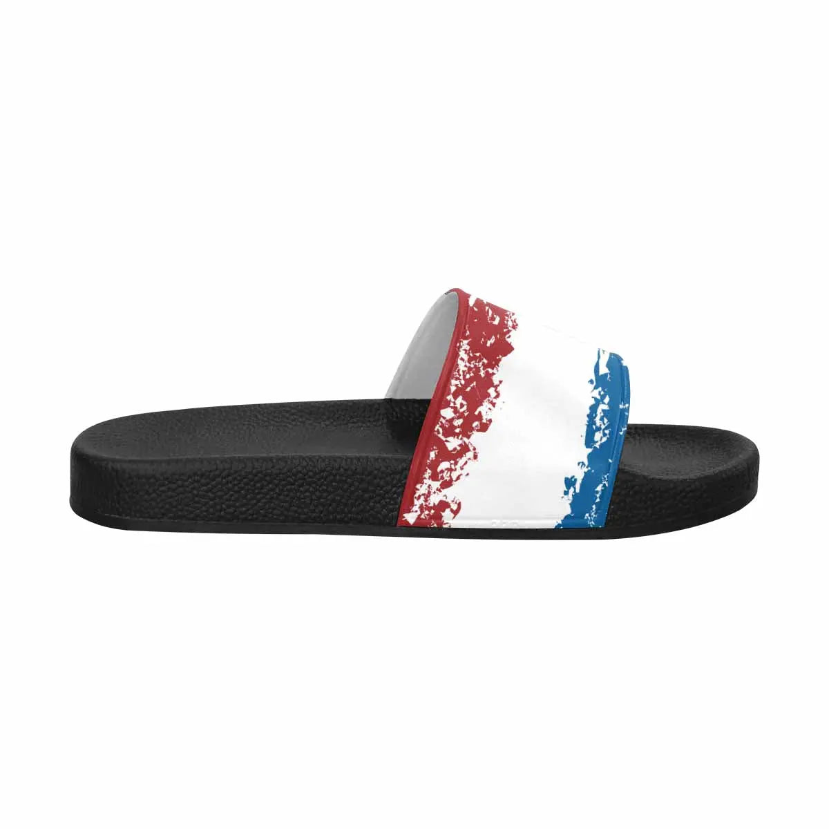 Womens Slide Sandals, Red White Blue Print - Nestled Hill