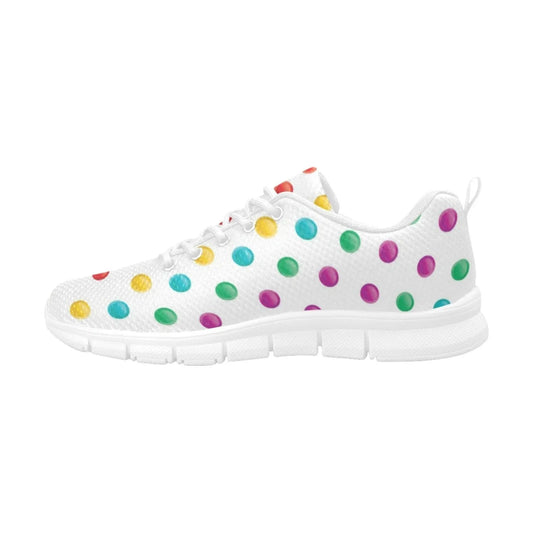 Womens Sneakers, Multicolor Polka Dot Running Shoes Grey Coco